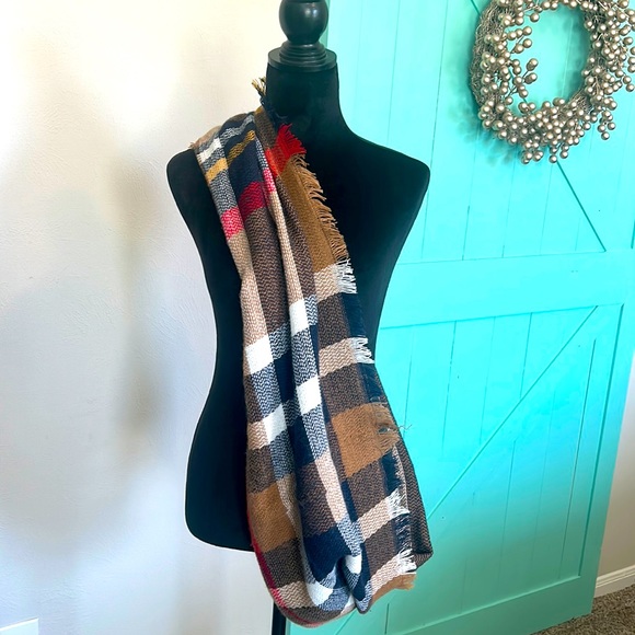 Plaid Infinity Scarf - Picture 1 of 7